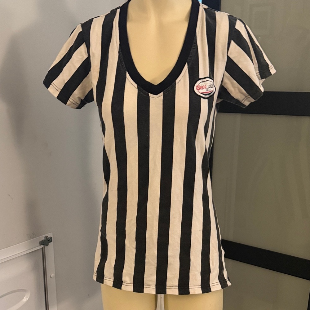 Black and White Striped Short Sleeve Tee